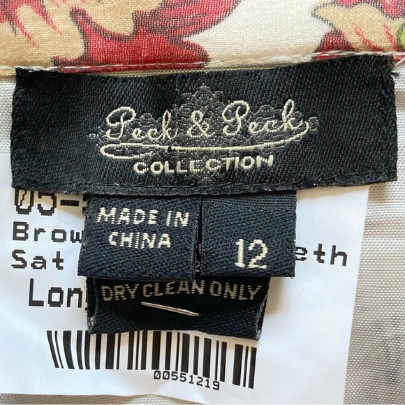 Peck & Peck 100% Silk Godet Midi Skirt w/Floral Paisley on Cream Background - Picture 7 of 15